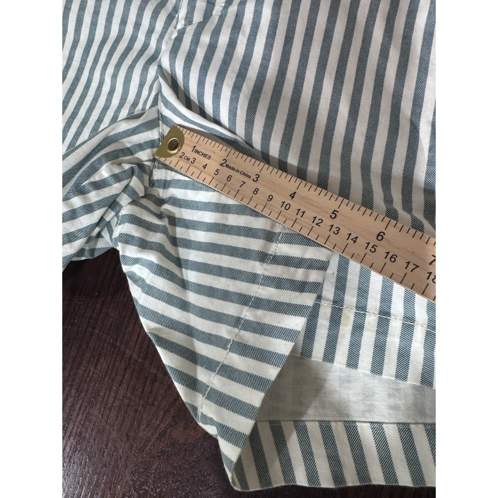Old Navy Striped Chino Shorts 14 Teal White Coastal Beach Preppy Summer Vacay - Picture 4 of 4